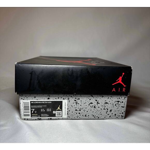 Size 7 - Nike Air Jordan 4 Retro GS Red Thunder Men's Shoes Ships Now - Picture 9 of 13